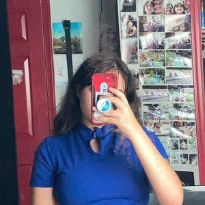 Blue fashion nova crop top